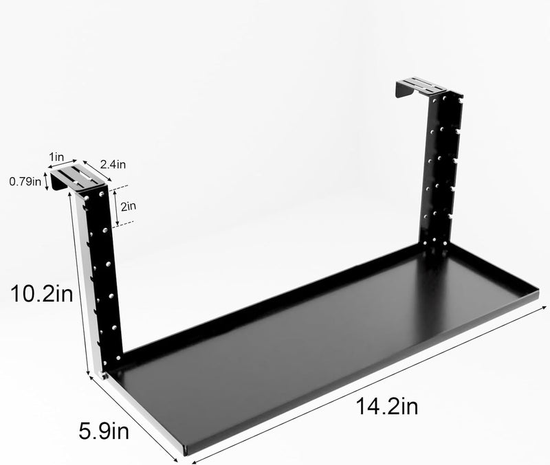 AKBFOX Office Cubicle Shelf - 14.2'' x 5.9'' Storage Organizer Floating Corner Rack Hanging Shelf Height Adjustable Home Office Essentials for Planter Statue Decor Photo Frame - Image 2
